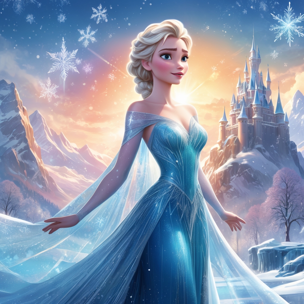Disney Frozen coloring page featuring Elsa, the Snow Queen.