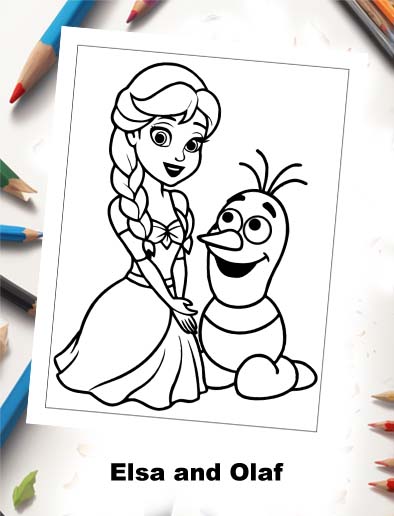 Printable Elsa coloring sheet for kids who love Frozen.