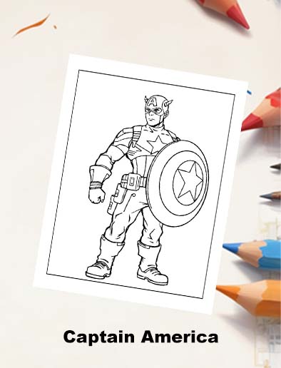 Free Captain America coloring page for kids