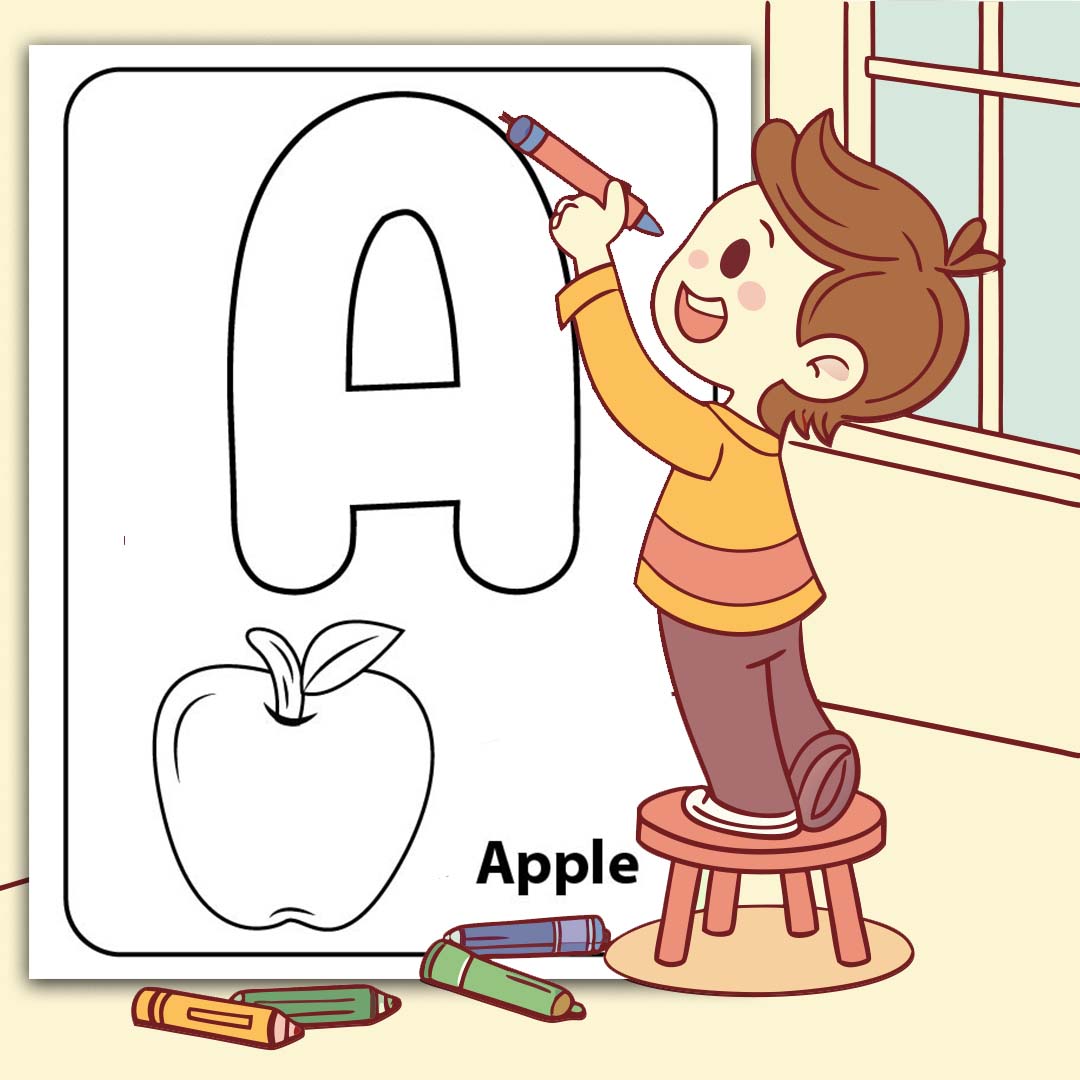 Free letter A activity sheet for kids
