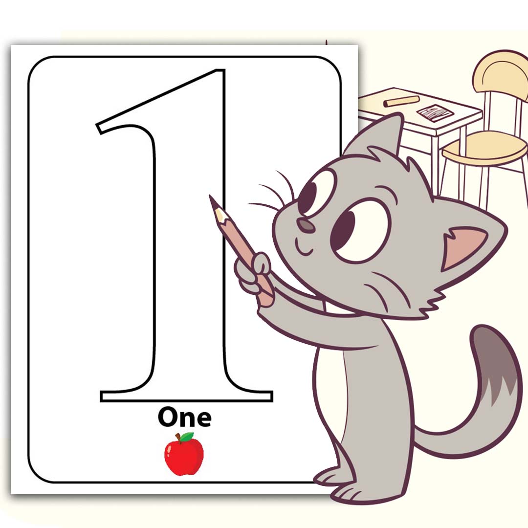 Free number 1 activity sheet for kids