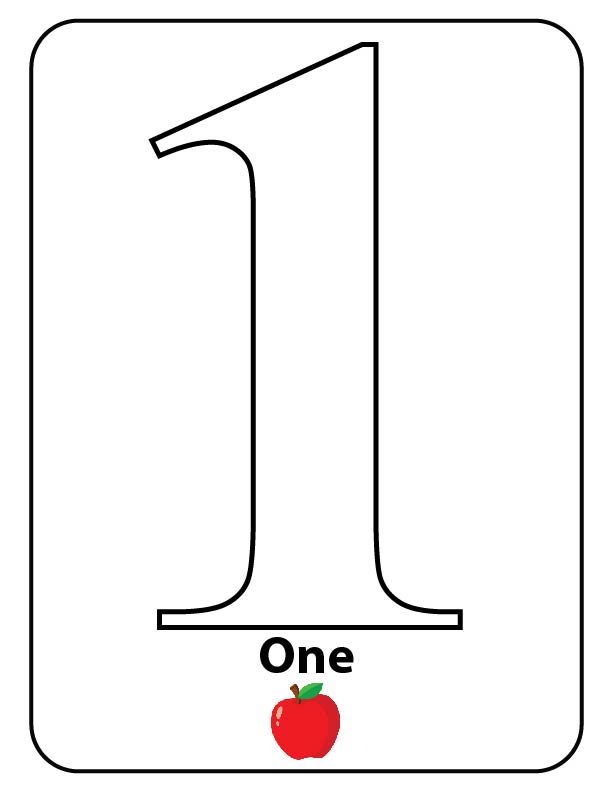 Free number 1 activity sheet for kids
