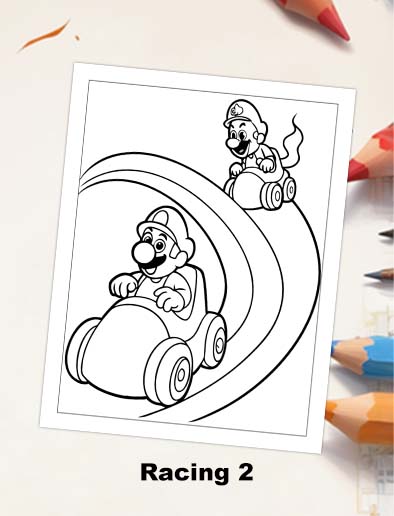 Free Mario Kart coloring page for kids